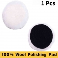 100% Wool Lambswool Polishing Pads 3''4''5''6''7'' Soft Sheepskin Buffing Pads Hook and