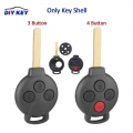 DIYKEY 3/4 Buttons Smart Remote Head Key Case Shell Cover For Mercedes Benz Smart Fortwo 451 2007 2013 Remote Key Case Fob|Car K