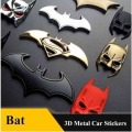 3d Car Stickers Cool Metal Bat Auto Logo Car Styling Metal Bat Badge Emblem Tail Decal Motorcycle Car Accessories Automobiles