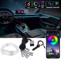 RGB LED Car Interior Decorative Light Strip Flexible Atmosphere Lamp With Cigarette Connector By APP Control 8M Neon Light Strip