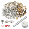 152pcs Furnifure Cover Snap Canvas Fixed Fabric Fastener Repair Kit Awning Button Rivet 10mm Screw Boat Marine Repair Canvas - N