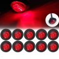 10pcs Waterproof 24V 3LED 3/4" Round Trailer Side Marker Lights Front Rear Trucks Clearance Lights Lamp Bullet Red|Truck Li