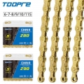 Bicycle Chains 8 9 10 11 Speed Velocidade Gold Carbon Steel Mountain Road Bike MTB Chain part 116 links|Bicycle Chain| - Offi