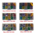 Combination Car Fuse 50/100PCS Assortment Set for Auto Blade Type Cars Fuses 2/3/5/7.5/10/15/20/25/30/35A with Box and Clip|Fuse