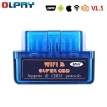 Mini Elm327 Obd2 Scanner Code V1.5 WIFI OBD2 Automobile Detector Code Reader Obd2 Car Scanner Diagnostic Repair Tool Code Reader