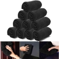 10/20Pcs Black Car Care Polishing Wash Towels Microfibers Auto Detailing Cleaning Soft Cloths Home Window 30x40cm|Sponges, Cloth