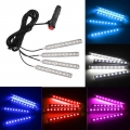 Auto Decorative Lamp 9 LED 4 In 1 Car Interior Atmosphere Lights With Cigarette Lighter 5050 Foot Strip Lights Auto Accessories|