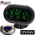 4 IN 1 Digital Voltmeter 12V 24V Multi function Car Temperature Clock Auto Thermometer Electronic Clock Car Night Light Clock|Vo