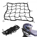 Black Moto Helmet Mesh Net Motorcycle Luggage Net 6 Hooks Luggage Net Bike Hold down Fuel Tank Luggage Mesh Web| | - Officemat