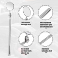 X Autohaux 30mm 50mm ID Round Telescopic Inspection Mirror Adjustable Retractable Mirror Telescoping Mirror Hand Tool w/ Handle|