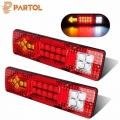 Partol Red Yellow White LED Trailer Light Indicator Stop Reverse Tailight Rectangle For Trucks Utes Caravans Campers Buses Vans|