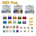 283 Pcs Car Fuses Assortment Auto Blad Fuses Stardard Small Mini Micro Types 2A to 35A In 3 Storage Box|Fuses| - ebikpro.