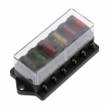 1pcs 6 Way Fuse Box DC 12V 24V 40A Circuit Car Trailer Auto Blade Fuse Box Block Holder ATC ATO Fuse Holder with 6 Fuses|Fuses|