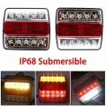 2Pcs Rear LED Submersible Trailer Tail Lights Kit Boat Marker Truck Waterproof Universal 12V 16LED campers Trailer Taillights|Tr