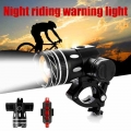 1200mAh Bike Light Set T6 USB Rechargeable Adjustable Zoom LED Bicycle Front Headlight With Cycling Taillight Bike Accessories|B