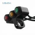 LMoDri Motorcycle Accessories Modified Aluminum Alloy Three Buttons 12V Red Waterproof Switch Headlights Spotlights Switches|Mot