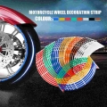 1 Set 5 Colors Car Styling Strips Reflective Motocross Bike Motorcycle Wheel Stickers and Decals 17/18 Inch Reflective Rim Tape|