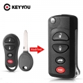 KEYYOU Modified Flip Car Remote Key Shell Case For Jeep Liberty Dodge Stratus Viper Chrysler Sebring Concorde Key Fob 4 Buttons|