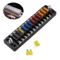 12 Way Fuse Box Blade Fuse Block with Negative Bus, 12 Circuit Blade Fuse Box Holder Fuse Block with Ground Cover Sticker|Fuses|