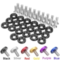 20pcs M6x15mm Cnc Aluminum Car Styling Bumper Stickers Password Fender Flares Washer Bolt Engine Bay Dress Up Kit - Nuts & B