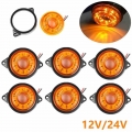 6PCS 10LED Trailer Truck 24V Round LED Rear Side Marker Indicators Light Waterproof Bullet Clearance Side Marker Light For Truck