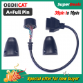 A+++ Quality Full Pin 38 Pin To 16 Pin For Be--nz Obd2 Obdii 38pin Diagnostic Adapter Connector Cable - Code Readers & Scan