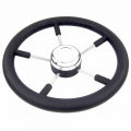 Boat Accessories marine 13 1/2" 5 Spoke Boat Stainless steel Steering Wheel with Polyurethane Foam Black Fits 3/4" S