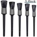 5Pcs Car Cleaning Brushes Cleaning Natural Boar Hair Brushes Auto Detail Tools Wheels Dashboard Auto Accessories Car Wash|Sponge