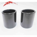 1PC Car Universal Case Matt Exhaust Tip housing Carbon Fiber Exhaust Glossy Muffler Pipe Tip Cover With Full Carbon|Mufflers|