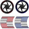 16pcs 17"18" Strips Motorcycle Wheel Tire Stickers Car Reflective Rim Tape Motorbike Bicycle Auto Decals Universal For