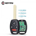 Keyyou 4 Buttons 313.8mhz Car Remote Key For Honda Civic 06-11 Pilot 09-15 Accord 03-12 Id46 Chip Auto Control Key Fob - Car Key