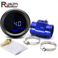 52mm Water Temperature Gauge + Water Temp Joint Pipe Sensor Adapter 1/8NPT Blue LED Light Car Racing Modification Digital Meter|