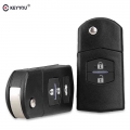 Keyyou 2 Button Remote Key Fob Shell Case Folding Flip With Uncut Blade For Mazda 3 5 6 Free Shippping - Car Key - ebikpro.