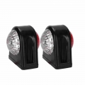 10 30V Car Truck LED Side Marker Light Rubber Plastic Double Side Indicator Lamps Red White for Trailer Lorry Van|Truck Light Sy