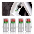 4pcs Car Tire Pressure Gauge Indicator Alert Monitoring Valve Indicator Valve Detection Cap Sensor Tire External Tools Kit - Tir