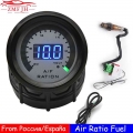 Air Fuel Ratio Gauge With Narrowband O2 Oxygen Sensor 0258006028 Car Racing Gauge 52mm Digital Voltmeter 2 In 1 For 12v Car Volt