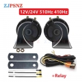 12v 24v Car Snail Horn 510hz 410hz With Relay Lorry Suv Rv Caravan Motorcycles Tractor Waterproof High/low Sound Warning - Multi