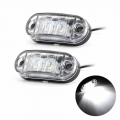 2Pcs 12V / 24V LED Side Marker Lights Car External Lights Warning Tail Light Auto Trailer Truck Lorry Lamps White color|Truck Li