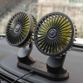 Usb Powered Car Fan Multi-angle Rotatable Dual Head 3-speed Dashboard Abs Three Speeds Summer Cooling Fan Accessories - Fans &am