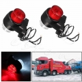 2Pcs 10 30V 8 LED Red & White Side Marker Light Lamp for Trailer Truck Lorry Caravan|Truck Light System| - Ebikpro.co