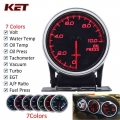 2 Inch 52mm Auto Gauge Meter Ext Temp Turbo Boost Oil Press Water Temp Oil Temp Rpm Trans Temp Afr Gauge With Stepper Motor - Ta