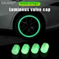 4pcs Luminous Car Tire Valve Caps Wheel Tyre Rim Stem Covers Dustproof Waterproof For Auto Motorcycle Bicycle glow in the dark|