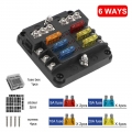 6 Ways 12 Ways Blade Fuse Block Plastic Cover 12v 32v Fuse Box Holder M5 Stud With Led Indicator Light For Auto Car Marine - Fus