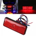 Motorcycle Truck Atv 24led Rectangle Reflector Tail Brake Stop Light Lamp Red Motor Home Trailer Stop Signal - Truck Light Syste