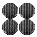 4pcs 45mm Decal Car Wheel Center Cap Sticker Carbon Fiber Style Easy Apply Badge Round Cool Waterproof DIY Emblem