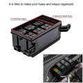 12-slot 41pcs Metallic Pins Universal 12v Car Marine 6 Way Relay+6 Slot Ato/atc Blade Fuse Holder Box For Automotive And Marine