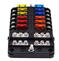 6 Ways 12 Ways 12V 32V Plastic Cover Fuse Box Holder M5 Stud With LED Indicator Light Blade for Auto Car Boat Marine Trike RV|Fu