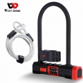 WEST BIKING Bike Password Code U Lock Anti theft Motorcycle Lock Safety Steel Accessories Cycling Bike Upgraded Security Lock|Bi