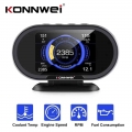 KONNWEI KW206 OBD2 On Board Computer Car Digital Computer Display Fuel Consumption Water Temperature Gauge OBD 2 Scanner PK A202