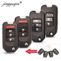 Jingyuqin Modified Flip Remote Key Shell For Honda Fit Xrv Vezel City Jazz Civic Hrv 2/3/4 Buttons Folding Key Case Fob Upgrade